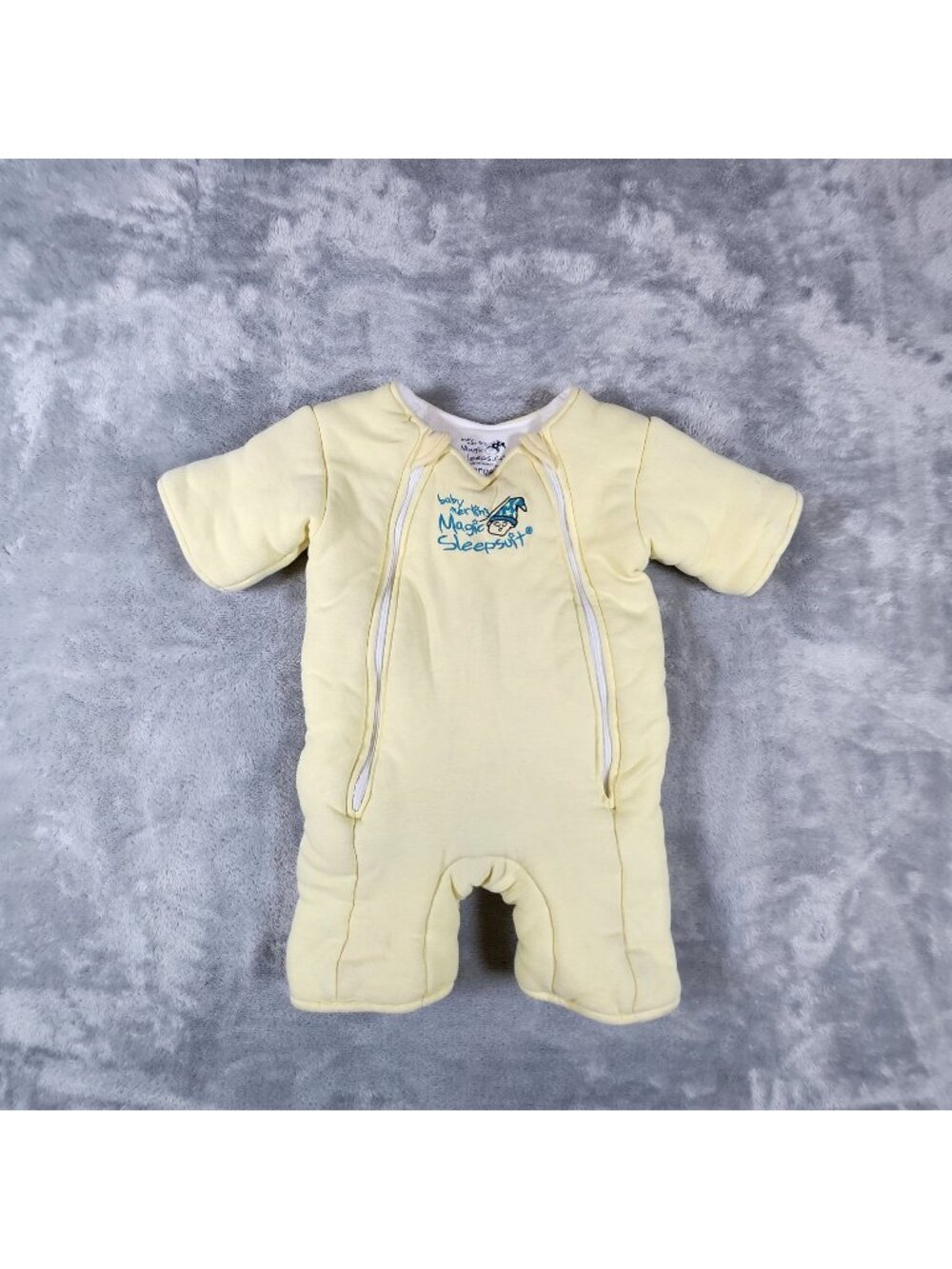 Baby Merlins Magic Sleepsuit Large 6-9 mos Yellow Unisex Cotton Swaddle Secure